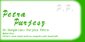 petra purjesz business card